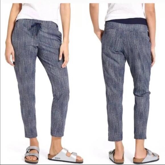 Athleta Batic Midtown Ankle Pant Womens 14 Navy Blue Pockets Lightweight - Picture 1 of 10